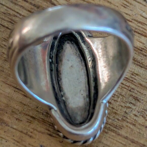 Vintage Carolyn Pollack Relios 925 Sterling Silver Oval Mosaic Inlay Ring Size 7 - Picture 5 of 6